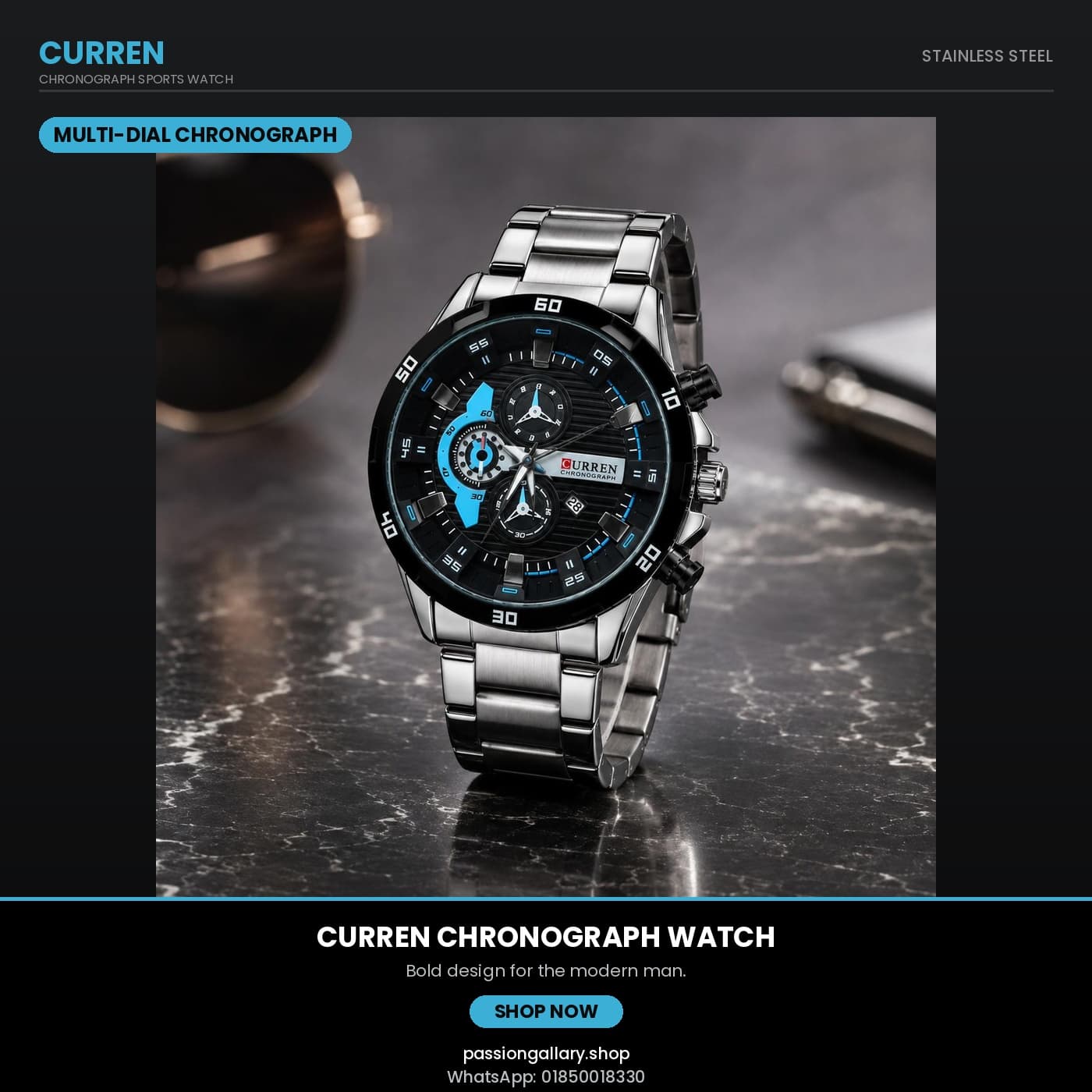 Curren 8402 Chronograph Men’s Watch-Code: 4875 3