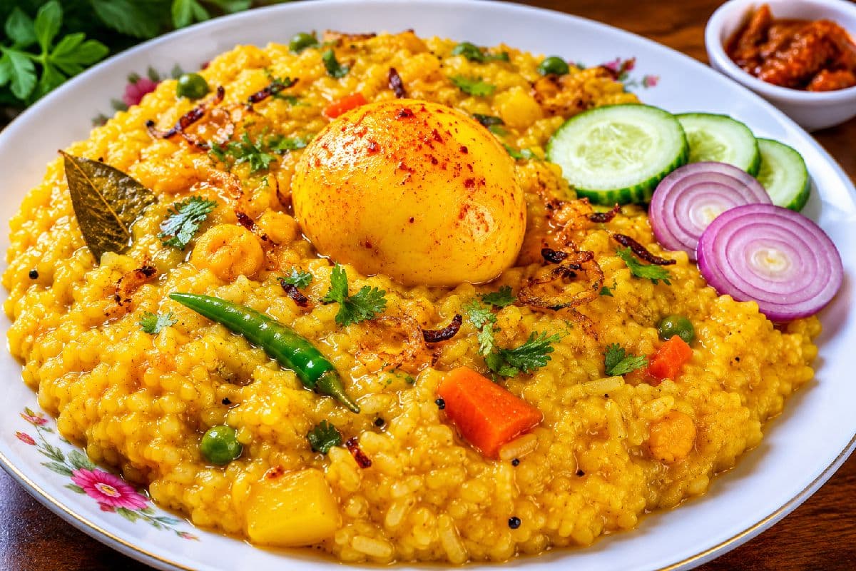 খিচুড়ি + ডিম ভাজি