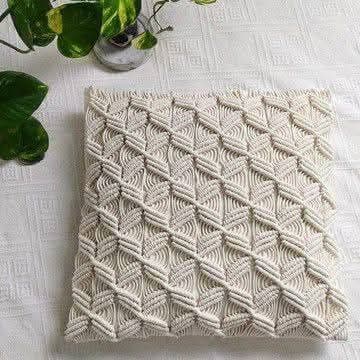 Diamond Weave Macrame Cushion Cover