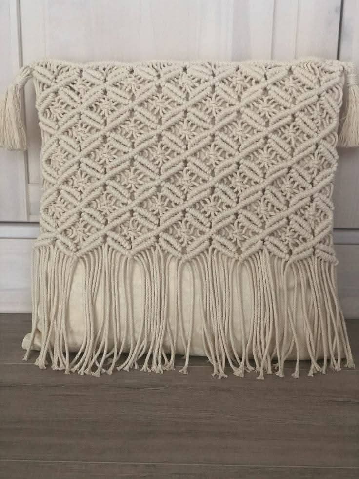Boho Fringe Macrame Cushion Cover
