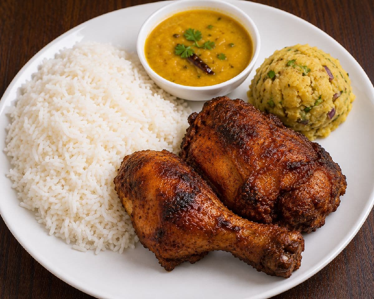 চিকেন রোস্ট ভাত