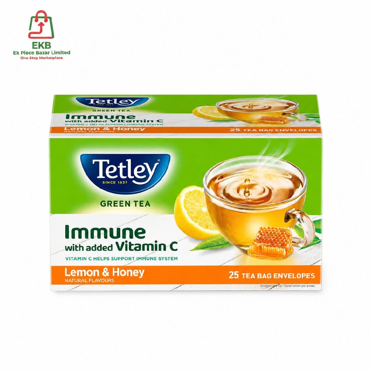 Tetley Flavour Lemon & Honey Green Tea (25 Tea Bags)