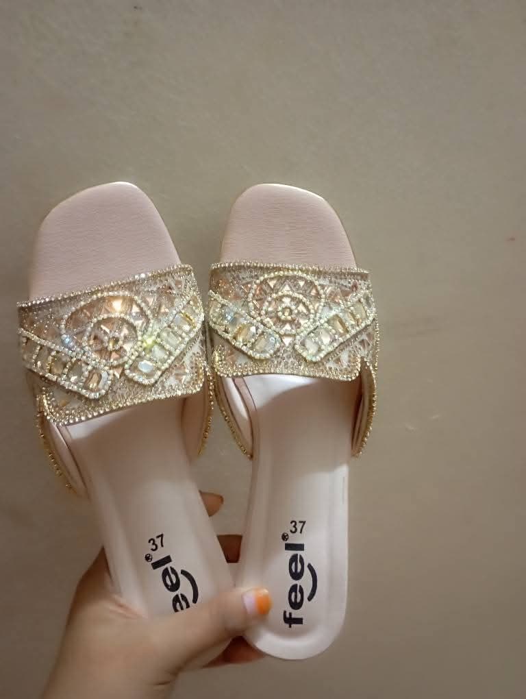 ⨠Luxury Crystal Stone Ladies Slide Sandal
