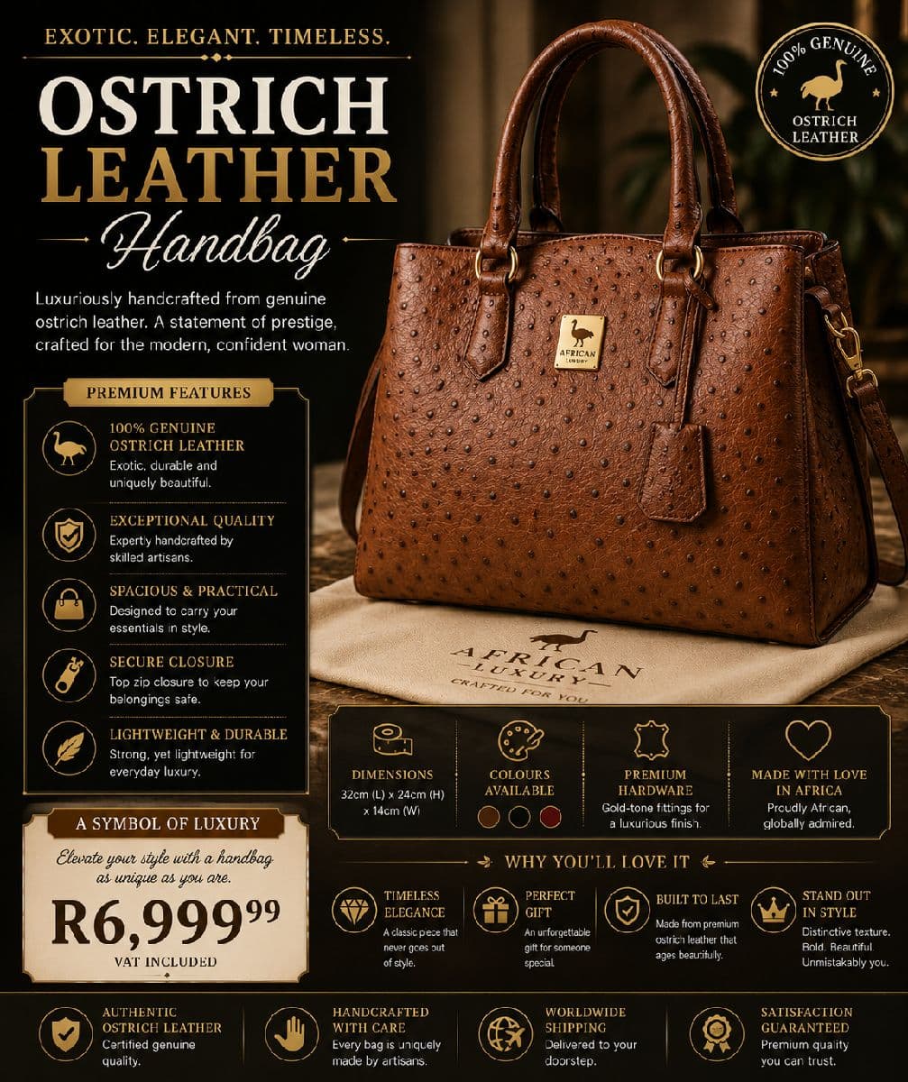 Ostrich Leather Handbag