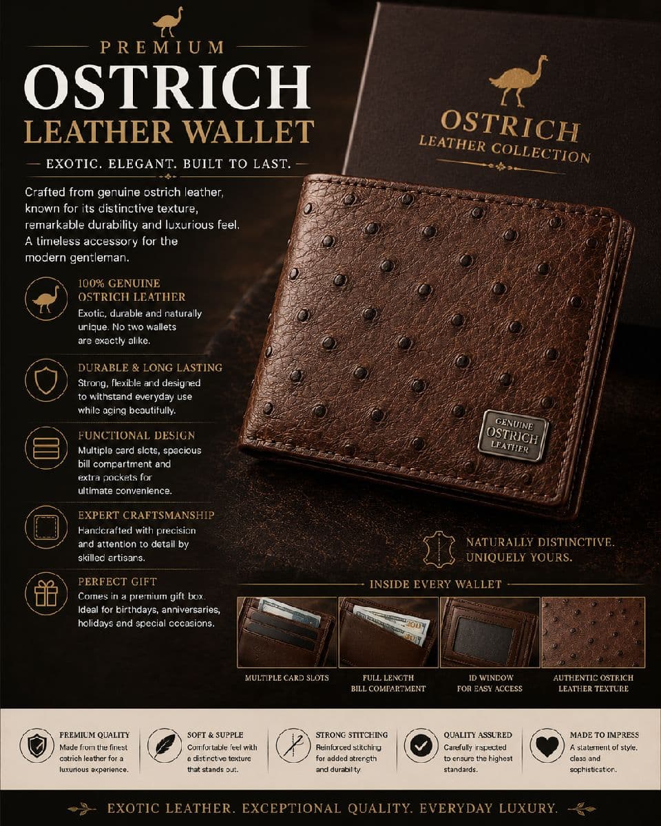 Ostrich Leather Wallet