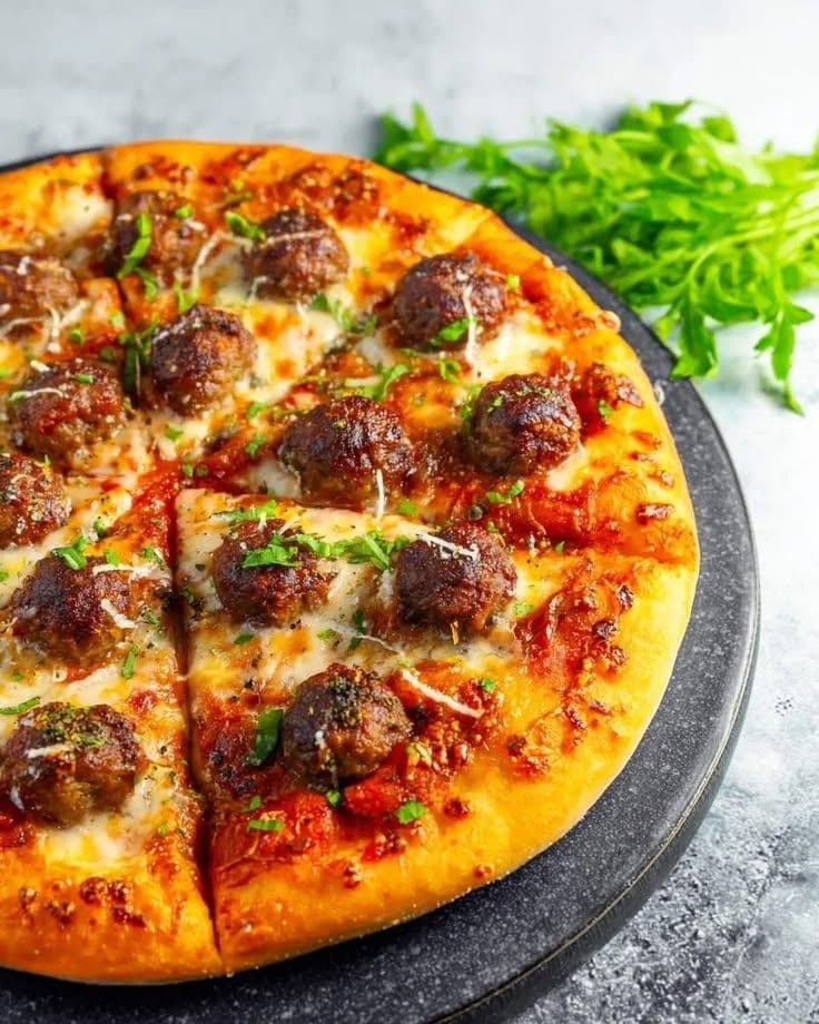 Meatball Pizza