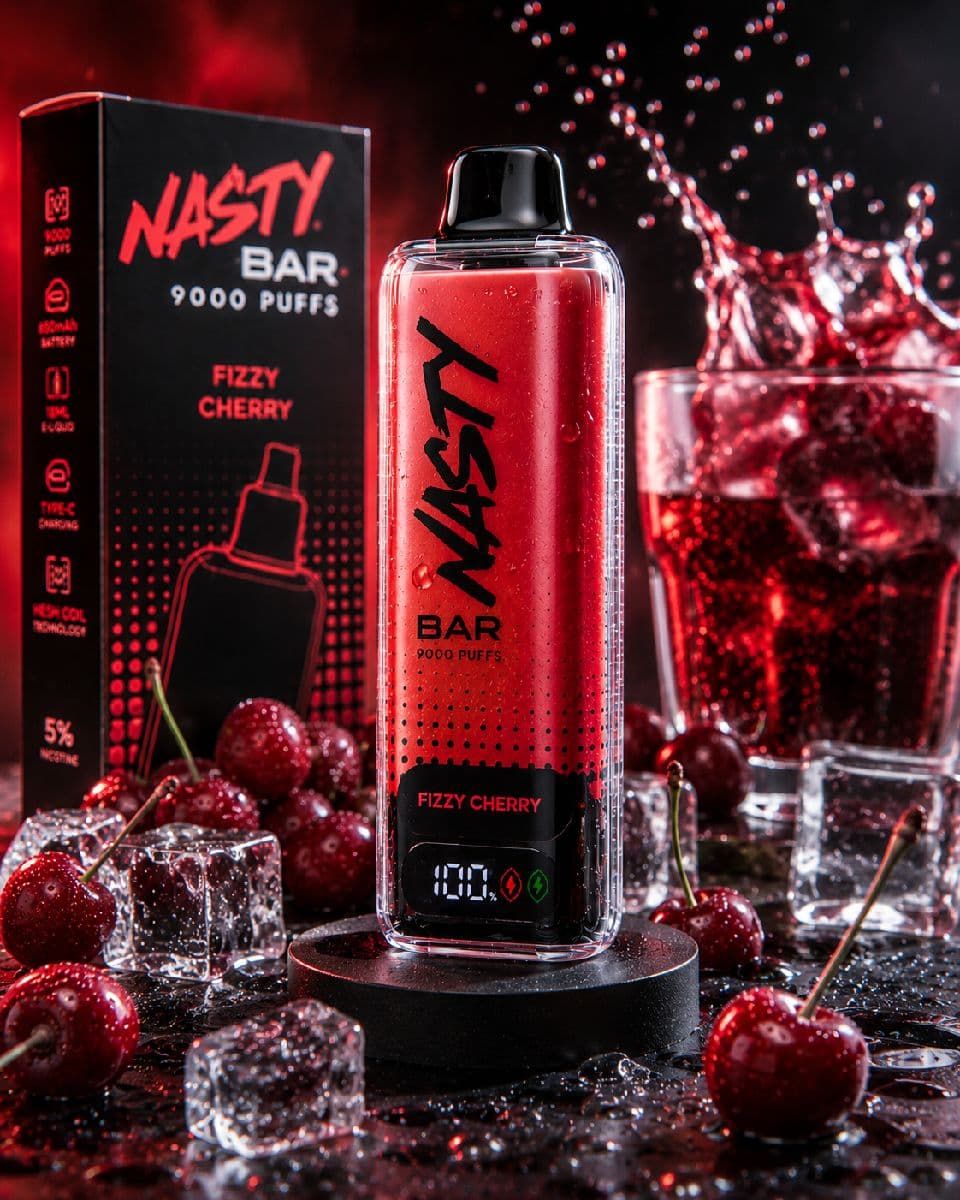 Nasty Bar 9000 Puffs Disposable Vape - Fizzy Cherry
