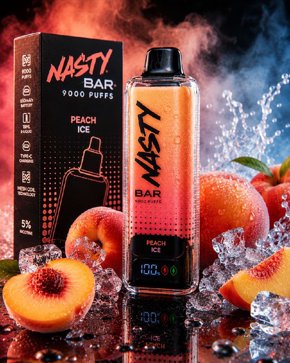 Nasty Bar 9000 Puffs Disposable Vape - Peach Ice