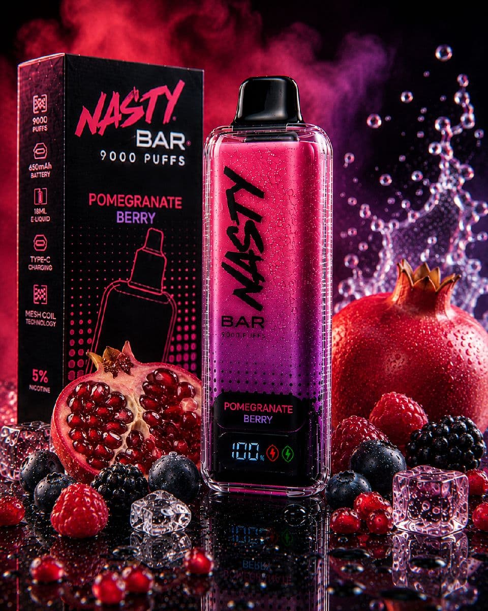 Nasty Bar 9000 Puffs Disposable Vape - Pomegranate Berry