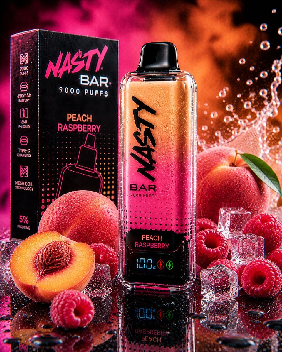 Nasty Bar 9000 Puffs Disposable Vape - Peach Raspberry