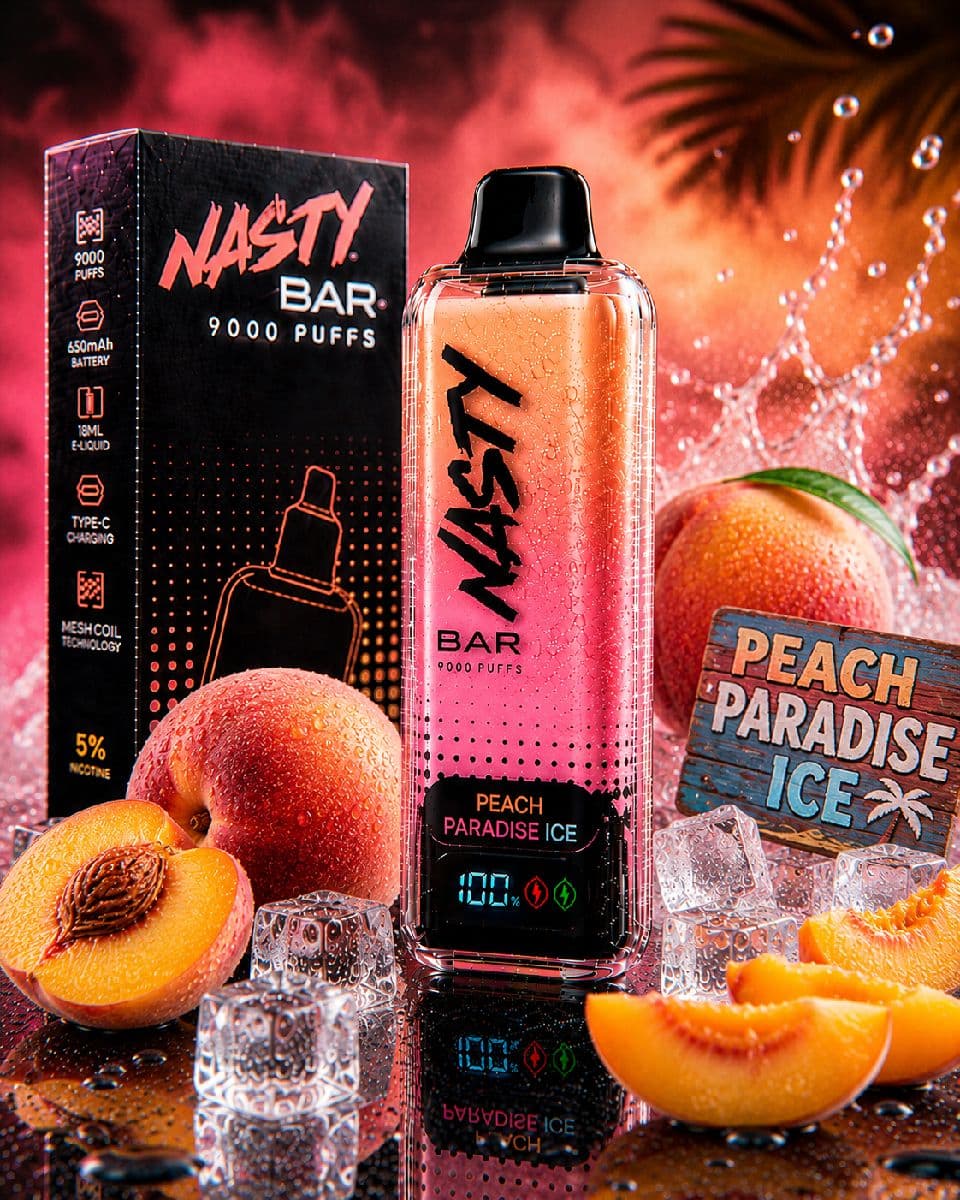 Nasty Bar 9000 Puffs Disposable Vape - Peach Paradise Ice