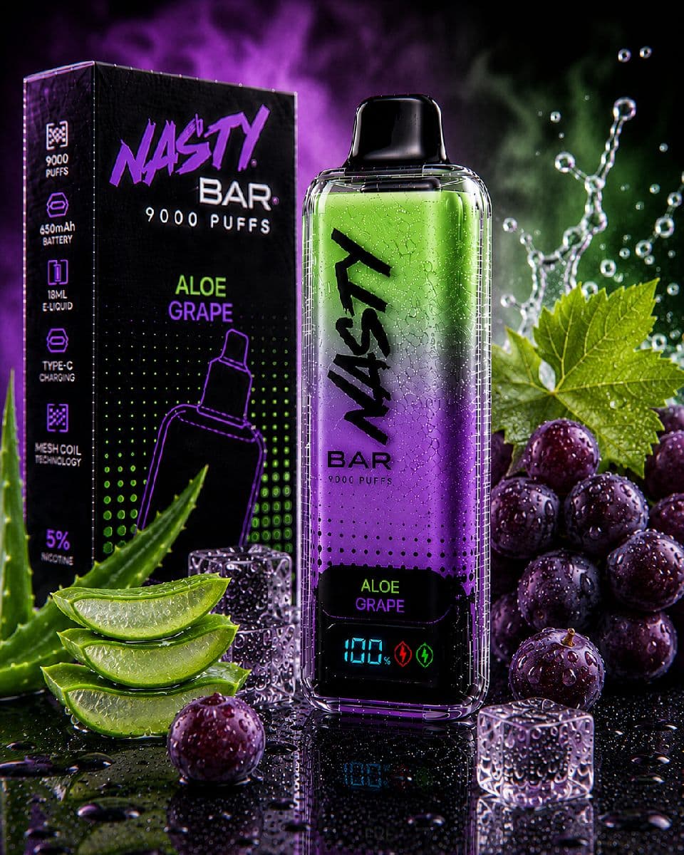 Nasty Bar 9000 Puffs Disposable Vape - Aloe Grape