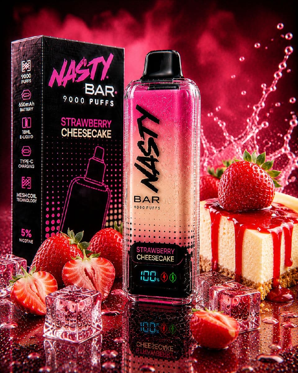 Nasty Bar 9000 Puffs Disposable Vape - Strawberry Cheesecake