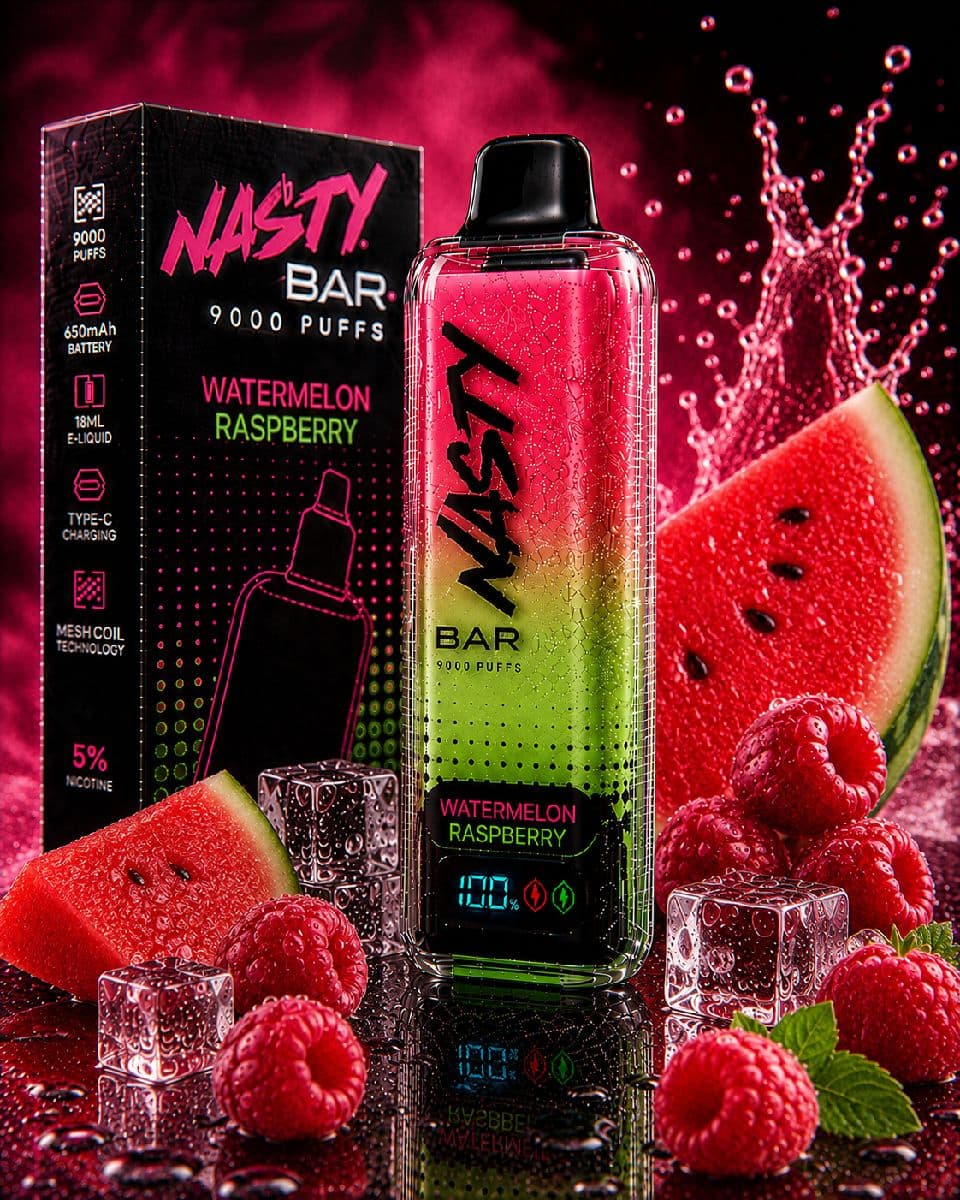 Nasty Bar 9000 Puffs Disposable Vape - Watermelon Raspberry