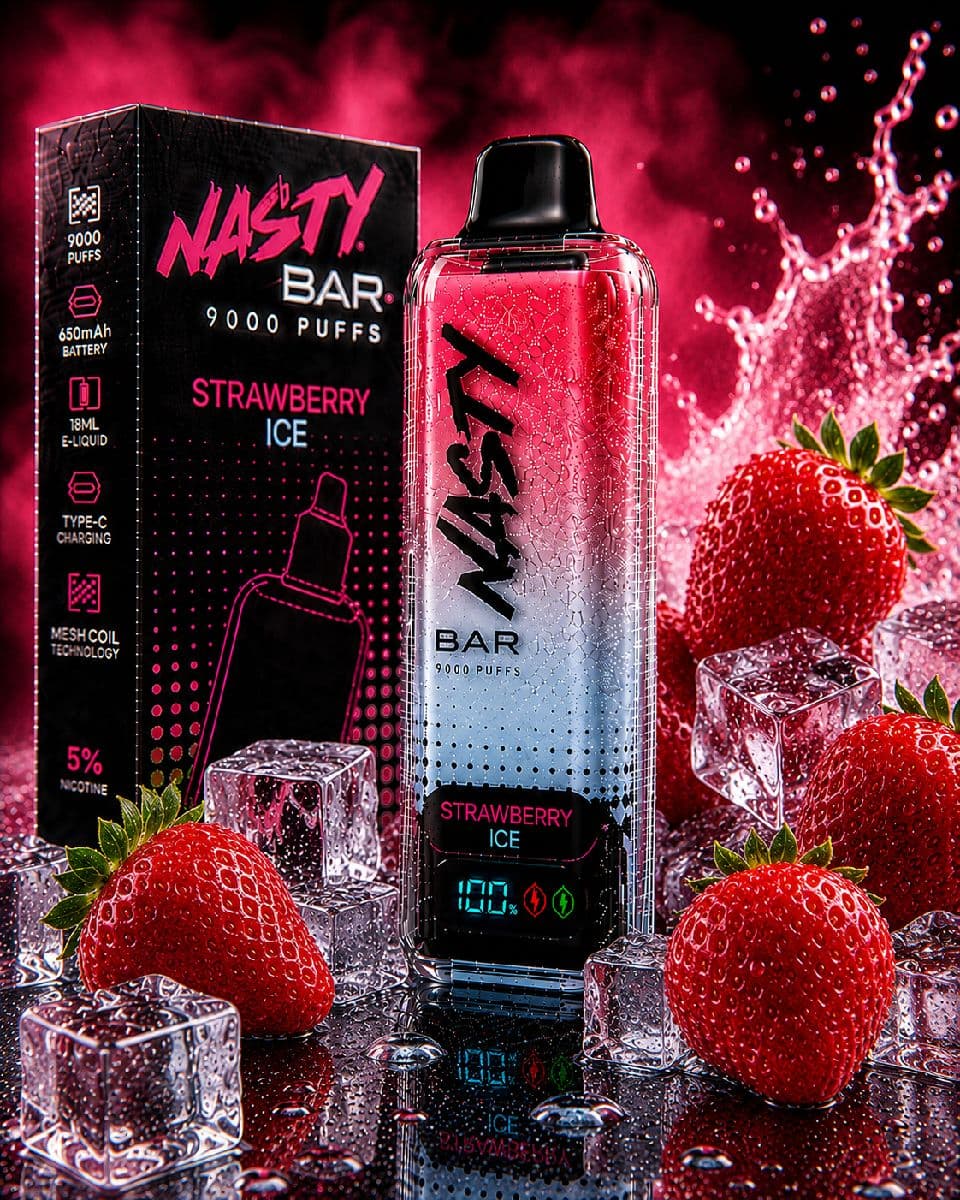 Nasty Bar 9000 Puffs Disposable Vape - Strawberry Ice