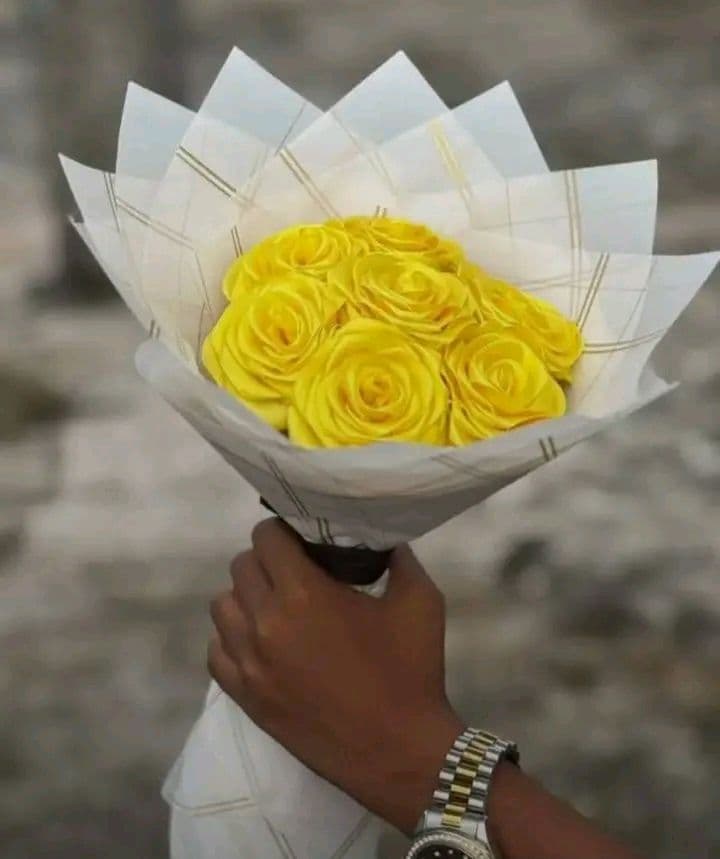 Ribbon flowers bouquet