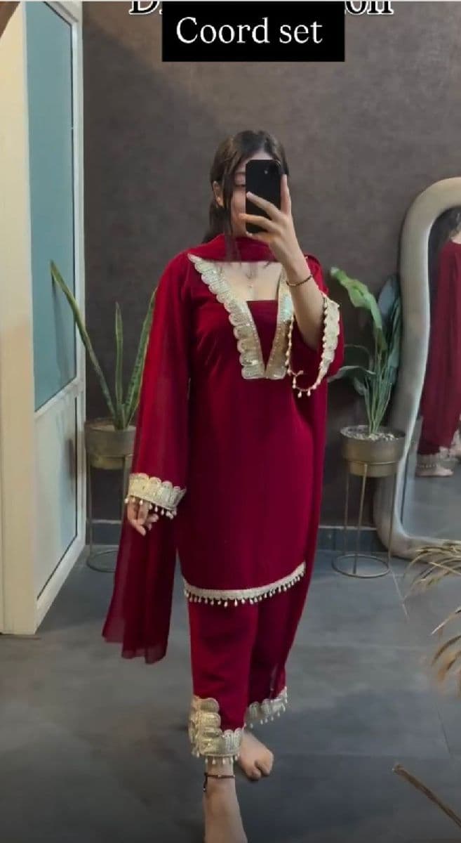 Georgette Sequence Three Piece