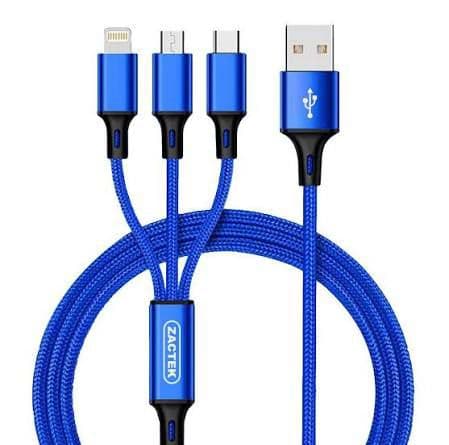 🔌 Blue 3-in-1 Multi Charging Cable