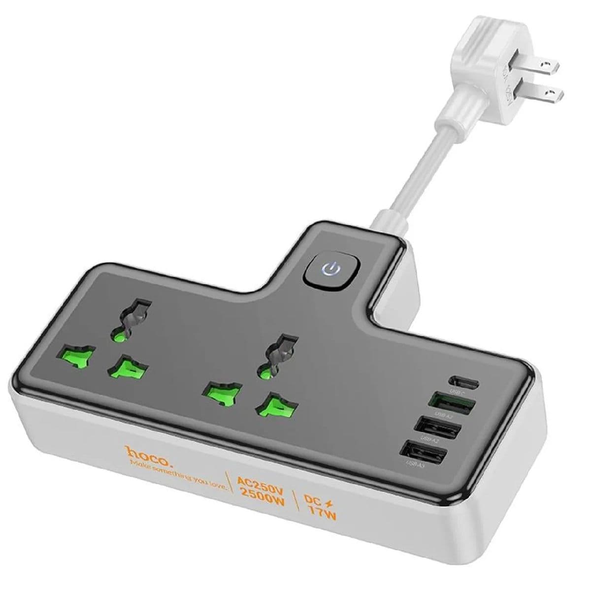 HOCO AC11A Voyage 2-Position Expansion Socket (1C3A) (EU) – Black Color