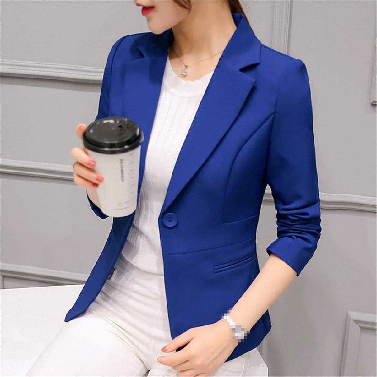 China sweet leather fabric Ladies Winter Blezer
