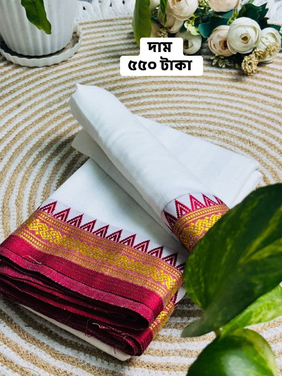 হাফ সিল্ক টাঙ্গাইল শাড়ি