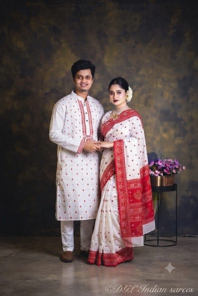 শাড়ি পাঞ্জাবি কাপল সেট