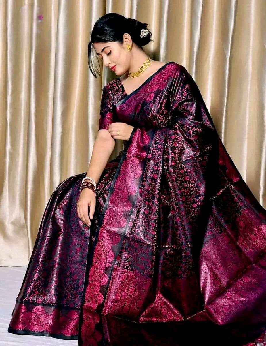 ✨ Royal Elegance Benaroshi Katan Saree ✨