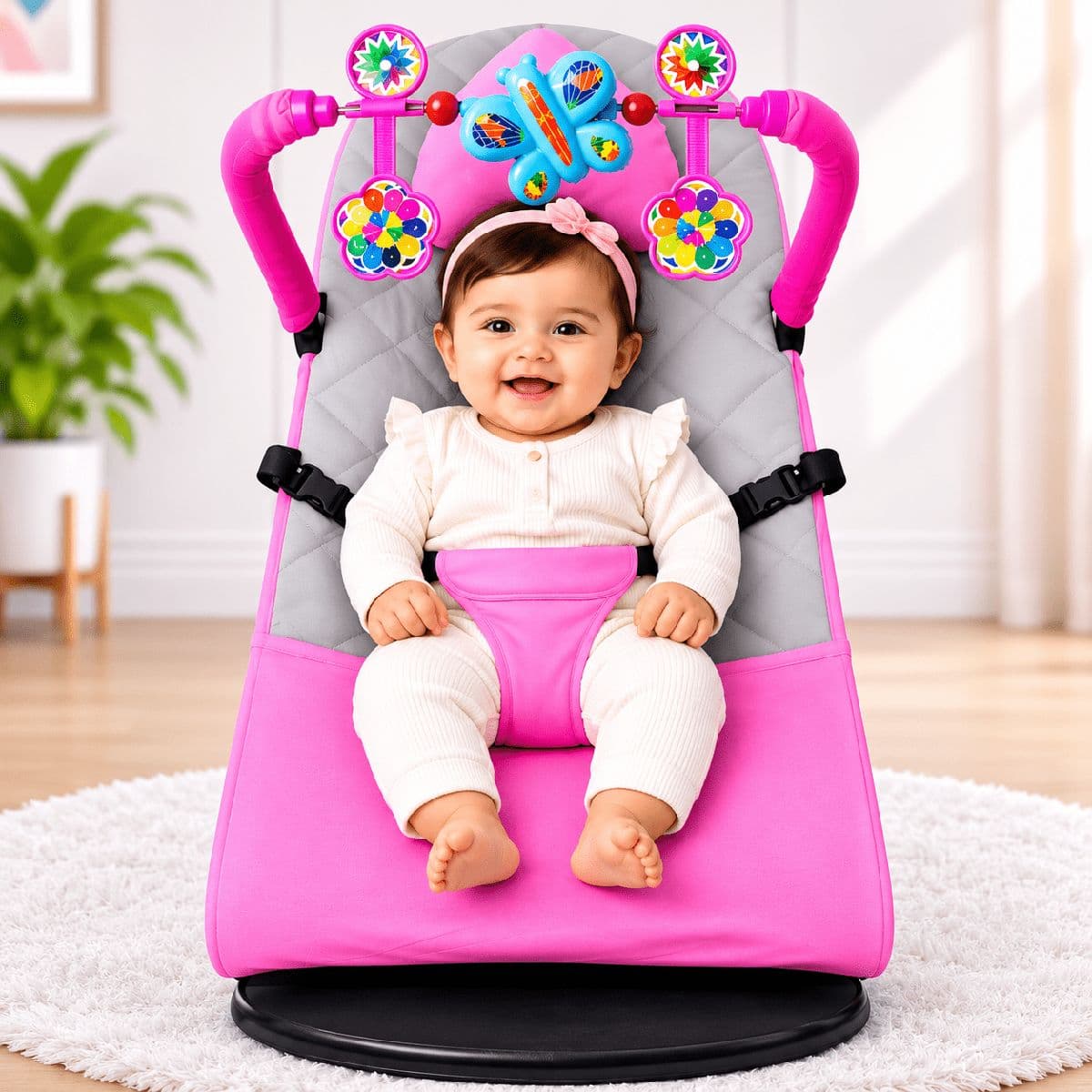Baby Bouncer with pillow & toy-বালিশ ও খেলনা সহ বেবি বাউন্সার