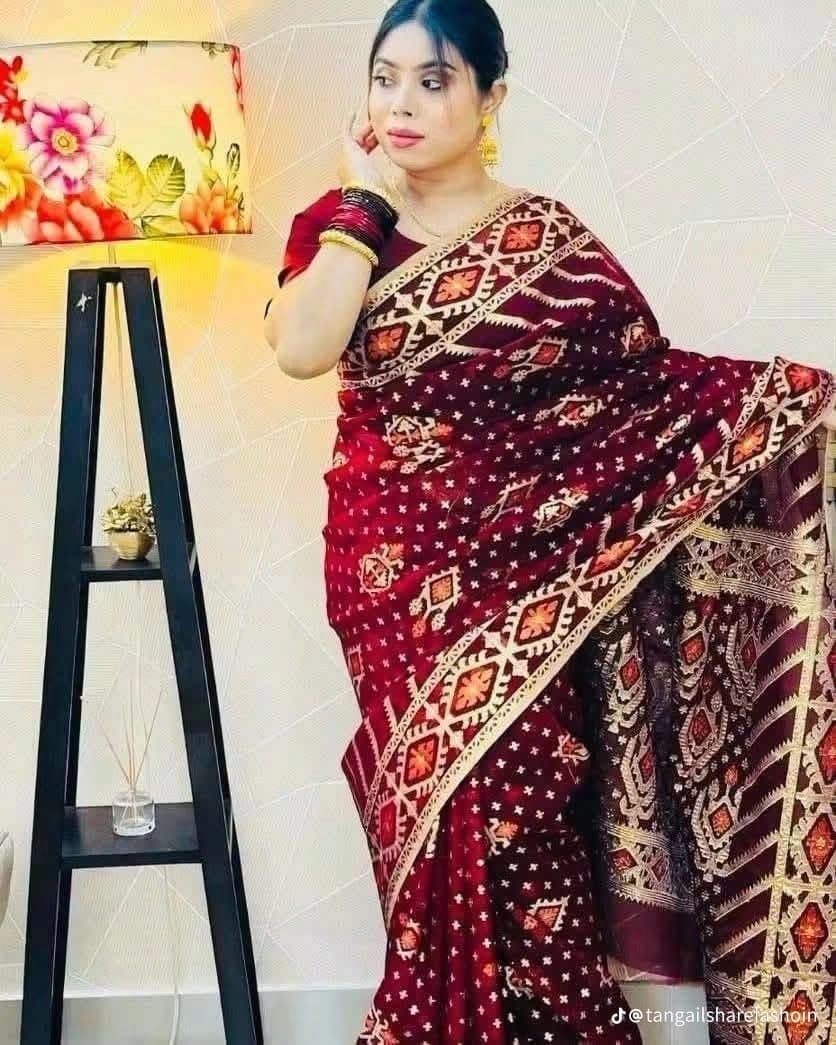 Virul Jamdani Saree with Blause pcs