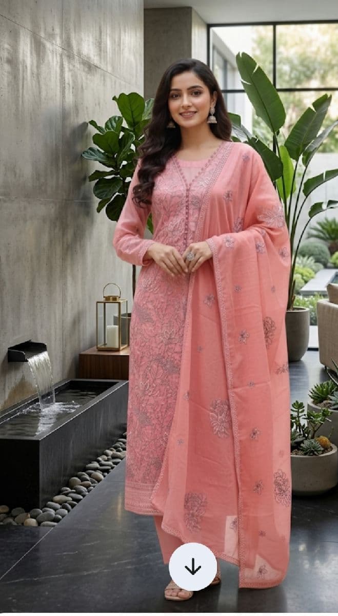 Cotton Unstitched Three Piece