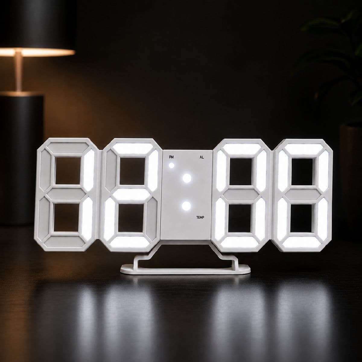 Digital LED Electronic Table & Wall Clock – Multi-Functional Alarm Clock with Temperature Sensor, Date Display, USB Powered, and Memory Backup
