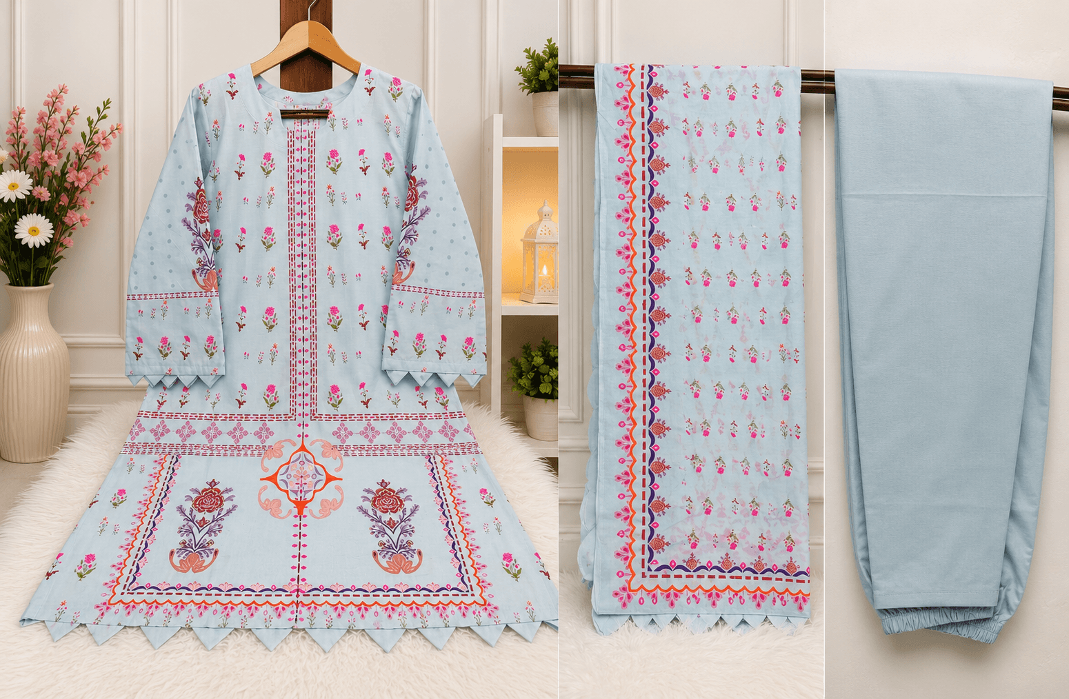 Zamzam Cotton Three Piece