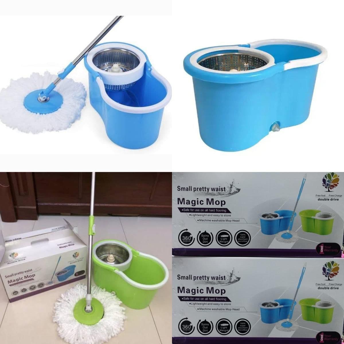 360° Rotating Easy Wring Spin Mop Bucket Set