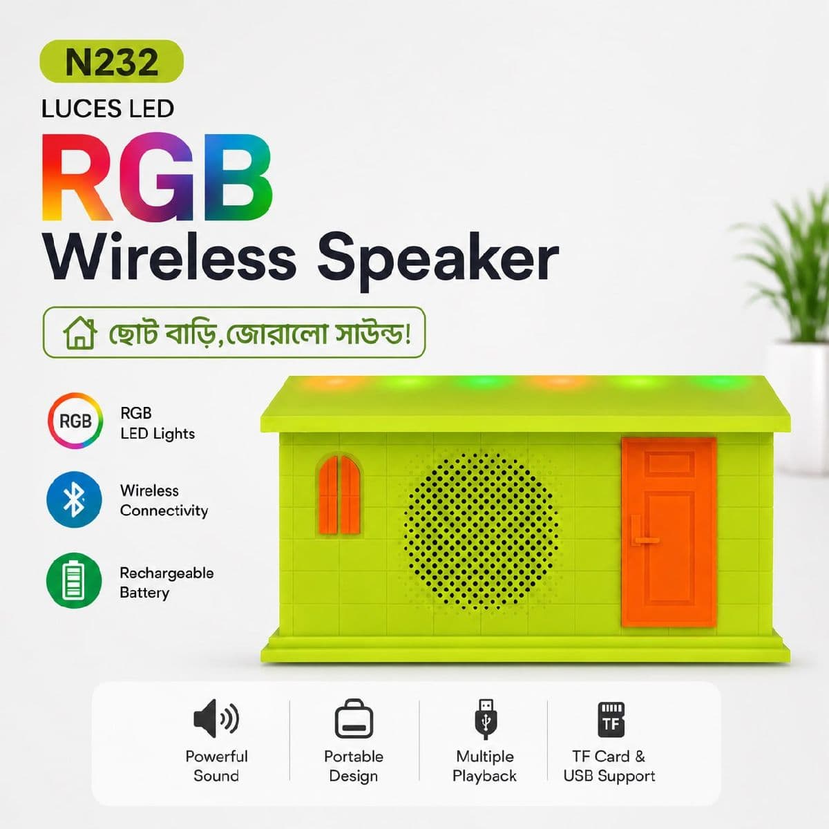 N232 LUCES LED RGB Wireless Speaker