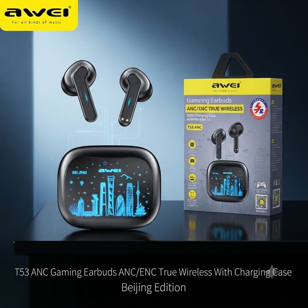 Awei T53 ANC Active Noise Cancellation Wireless Earbuds | প্রিমিয়াম সাউন্ড ও ডিপ নয়েজ ক্যান্সেলেশন