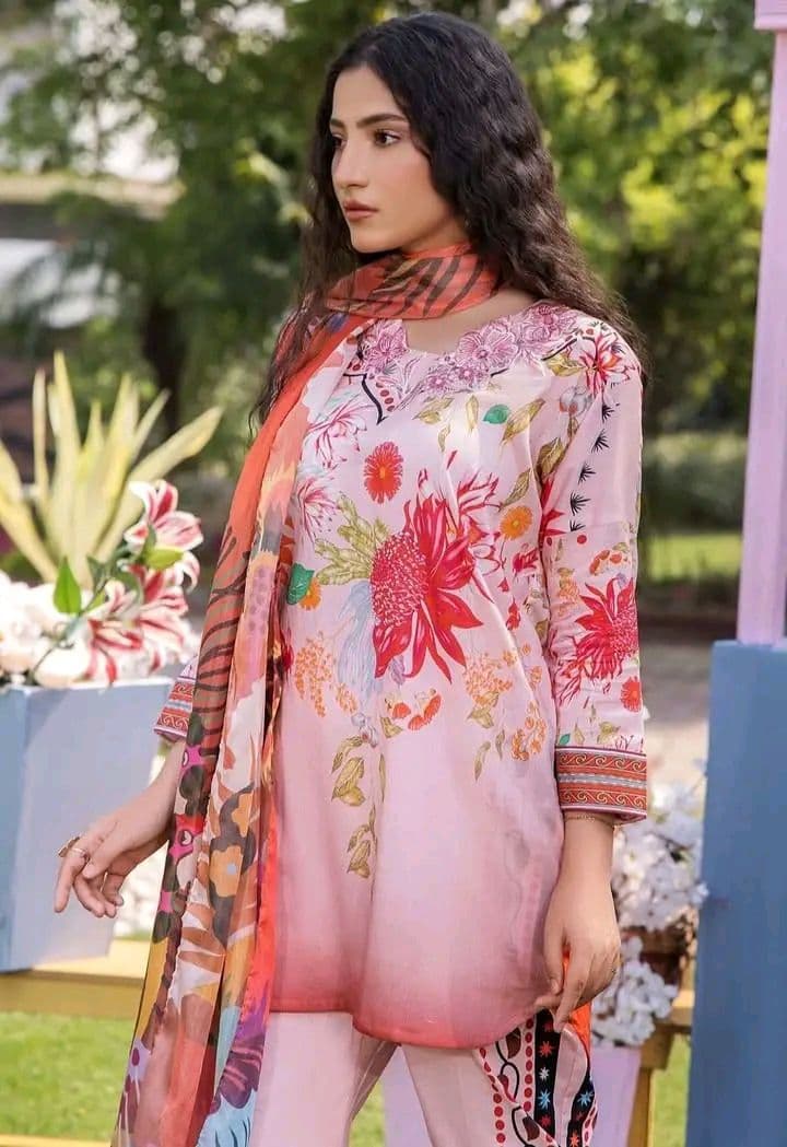 Za Clothes Za Prints Unstitched Three-Piece – Chiffon Dupatta