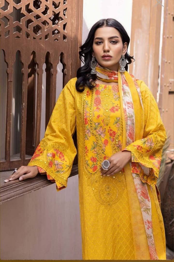 Charizma Zard Chikankari Lawn Unstitched Three-Piece CCK-10