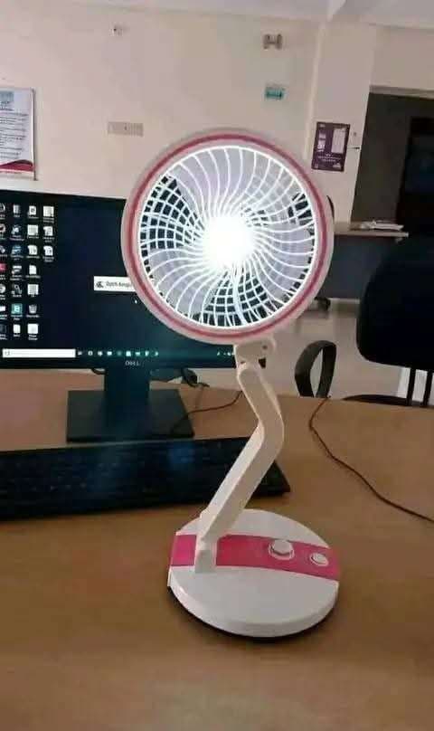 LR Rechargeable Folding Fan with LED Light