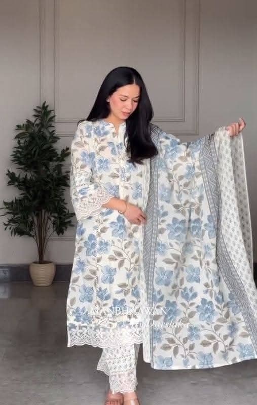 কটন এমব্রয়ডারি 3 পিচ