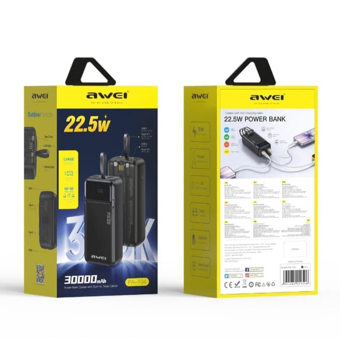 Awei PA-103 30000mAh 22.5W Fast Charging Power Bank😱😱💥