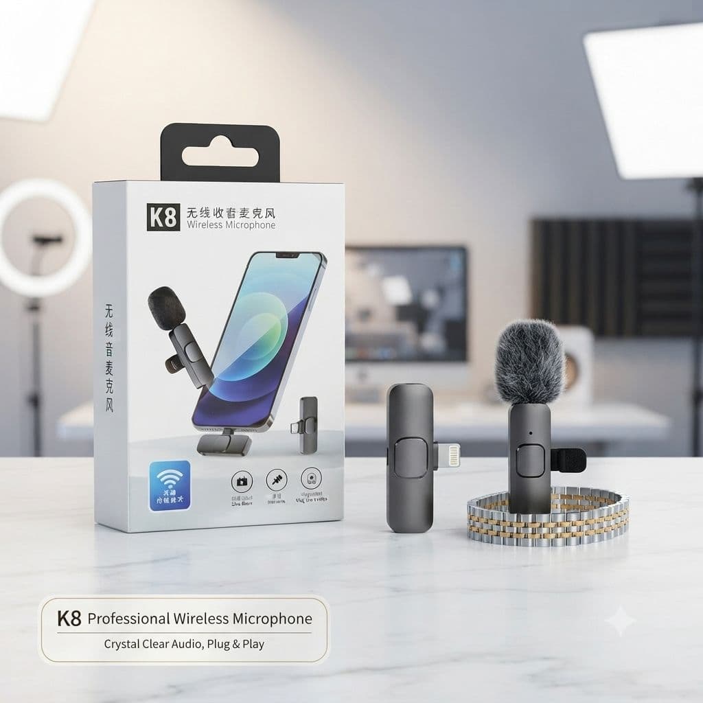 K8 Wireless Microphone (Type-C) – পেশাদার অডিও রেকর্ডিংয়ের জন্য একটি নিখুঁত সমাধান