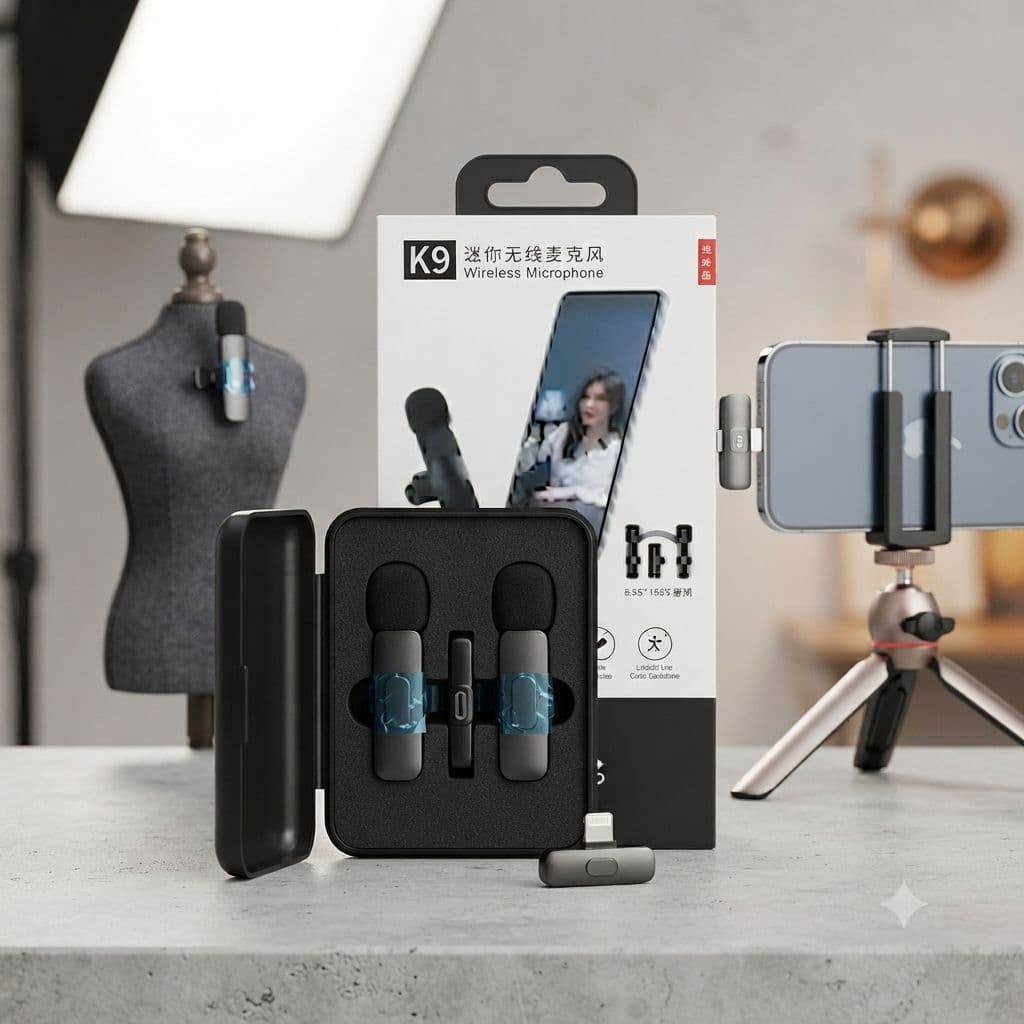K9 Wireless Microphone (Black) – প্রফেশনাল সাউন্ড কোয়ালিটির সহজ সমাধান