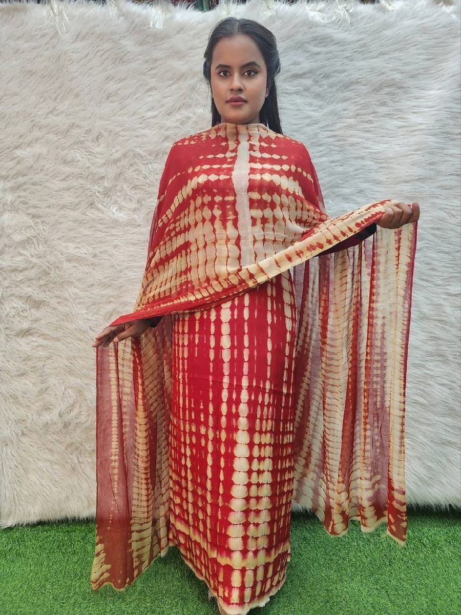 মেরুন টাই-ডাই টু-পিস
