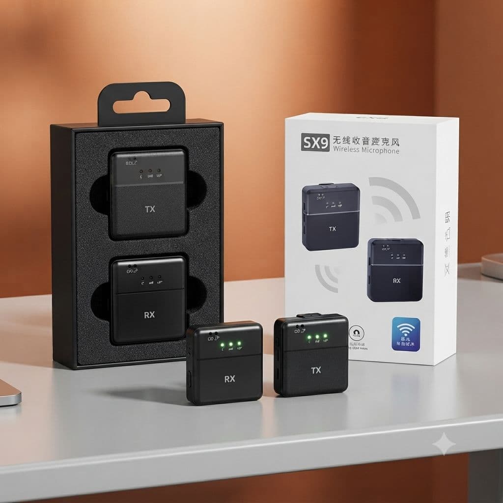 SX9 Mini Wireless Microphone – প্রফেশনাল সাউন্ড ও ক্লিয়ার ভয়েসের জন্য সেরা ওয়্যারলেস মাইক