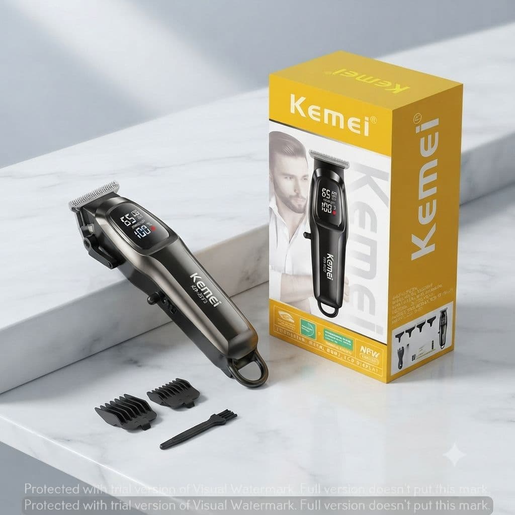 KEMEI KM-2273 প্রফেশনাল কর্ডলেস হেয়ার কাটিং মেশিন এবং ট্রিমার (LED ডিসপ্লে সহ)