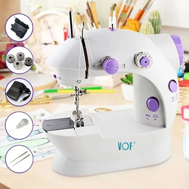 Mini Portable & Electric Double Thread Sewing Machine✅ Double Thread Sewing Systemদুইটি সুতা দিয়ে শক্ত, সুন্দর ও সোজা সেলাই।✅ Neat & Straight Stitchপ্রফেশনাল লুকের সেলাই –