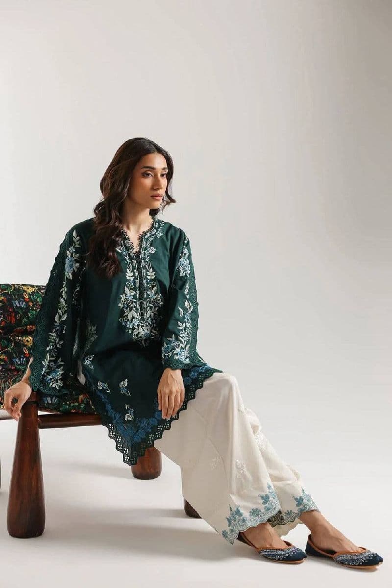Pakistani inspired Bottle green Farshi co-ords