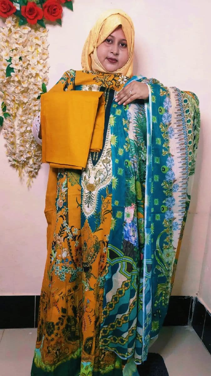 ভিআইপি জমজম কটন থ্রি পিস // Jomjom VIP Cotton three-piece