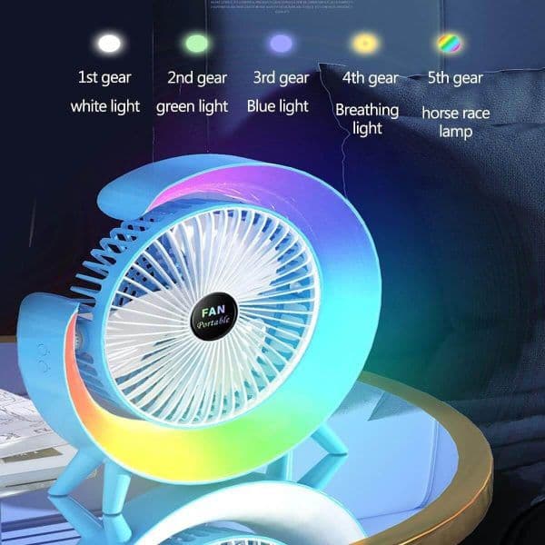 Portable Desktop Fan – Adjustable Colorful Fan for Home or Office