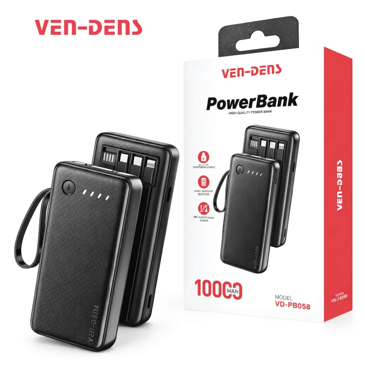 VEN-DENS 10000mAh Power Bank (Model: VD-PB058)